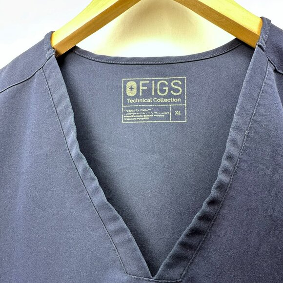 FIGS Technical Collection Scrub Top Navy Blue Unisex Size XL - Picture 4 of 6